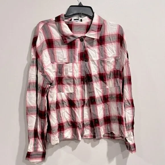 Sanctuary Pocket Detail Plaid (Viola
Plaid) Women's Clothing Boyfriend New L - Picture 5 of 7